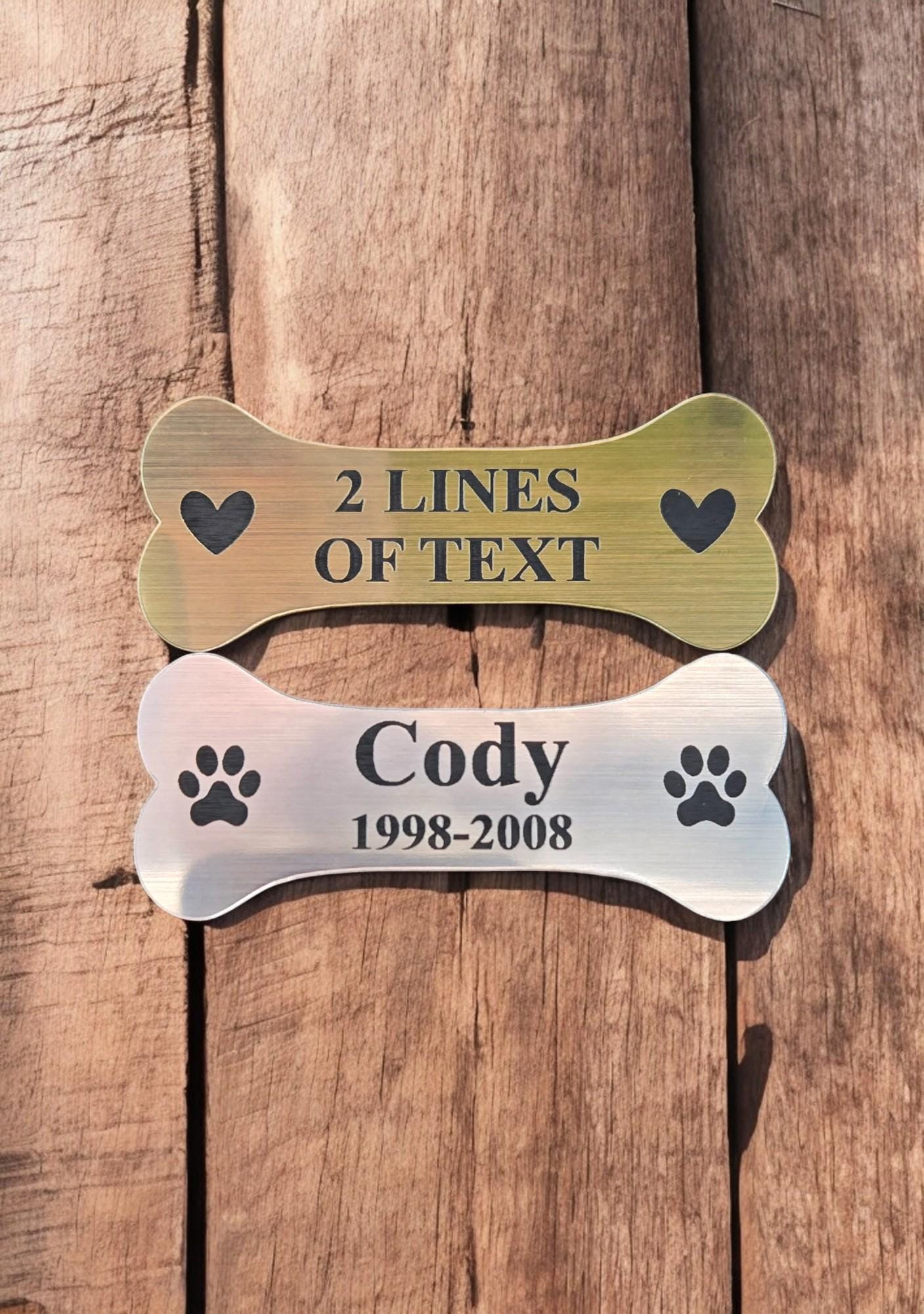 Personalized Custom Engraved Plastic Acrylic Plaque, Dog Name Plate Tag, Dog Bone Shape Sign, Trophy Plate, Dog Pet Memorial Tag, Dog Bone