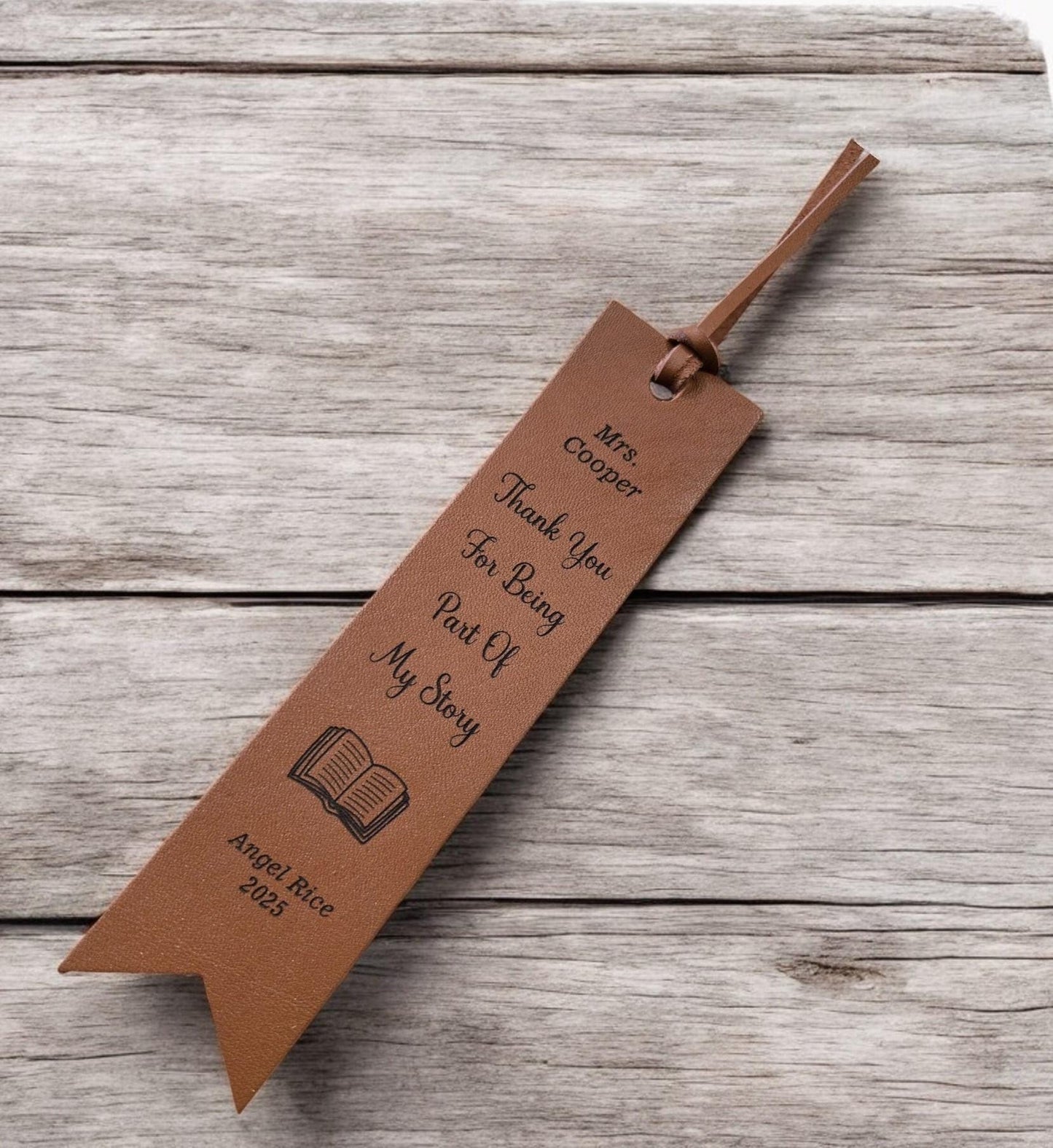 Teacher Appreciation Bookmark, Teacher Gift, Personalized Leather Bookmark, Custom Engraved Bookmark, Gift for Readers, Gift for Booklover