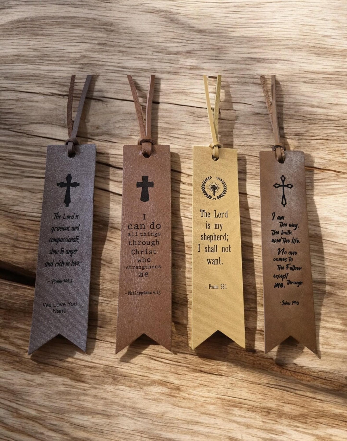 Personalized Bible Verse Bookmark, Custom Engraved Leather Bookmark, Bible Study Religious Gifts, Scripture Book Mark, Gift for Booklover