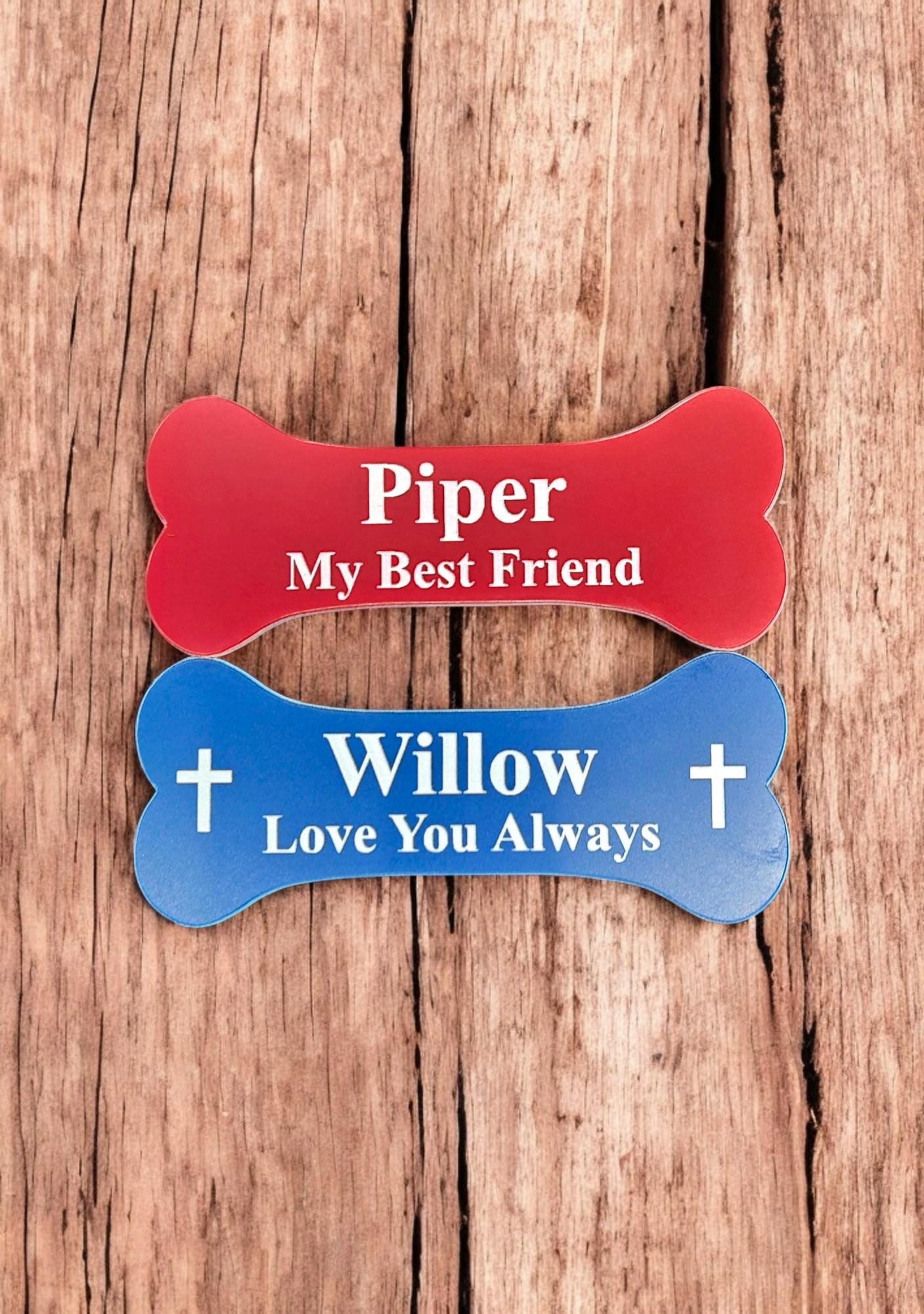 Personalized Custom Engraved Plastic Acrylic Plaque, Dog Name Plate Tag, Dog Bone Shape Sign, Trophy Plate, Dog Pet Memorial Tag, Dog Bone