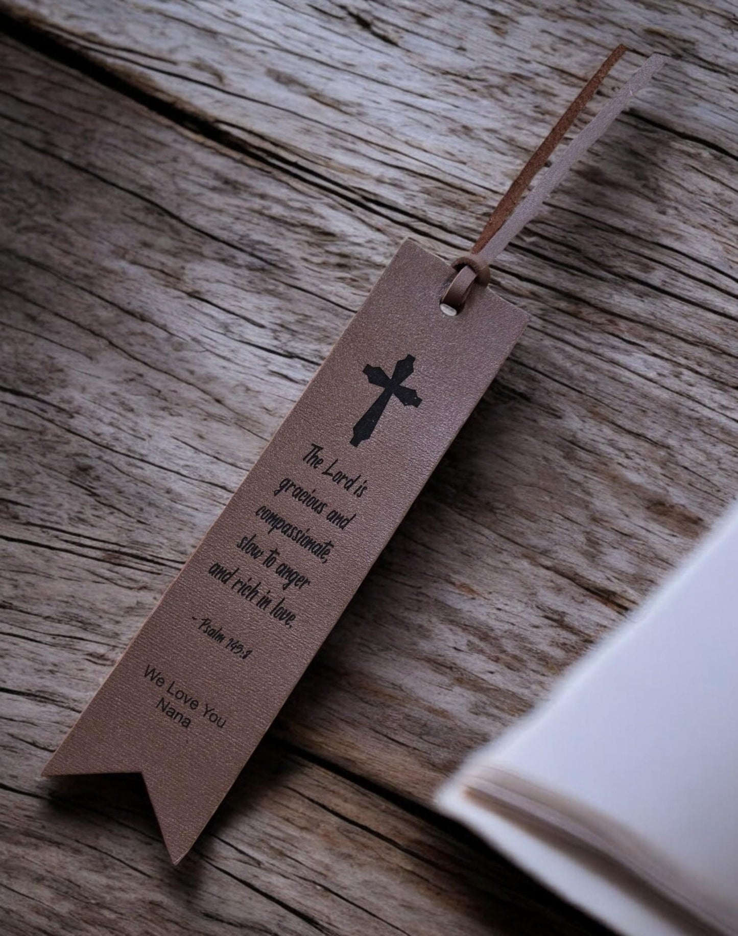 Personalized Bible Verse Bookmark, Custom Engraved Leather Bookmark, Bible Study Religious Gifts, Scripture Book Mark, Gift for Booklover
