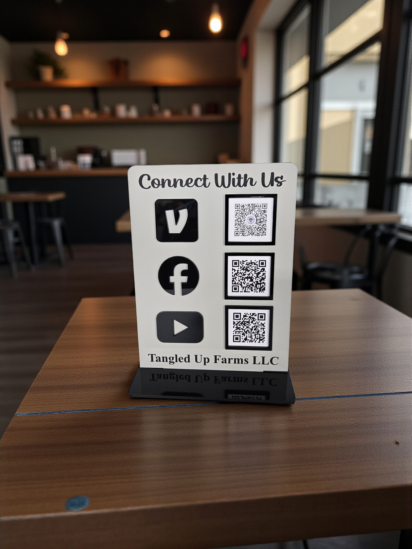 QR Code Business Sign, Social Media, Payment & Google Review Display, Small Business Counter Sign, Scan To Pay
