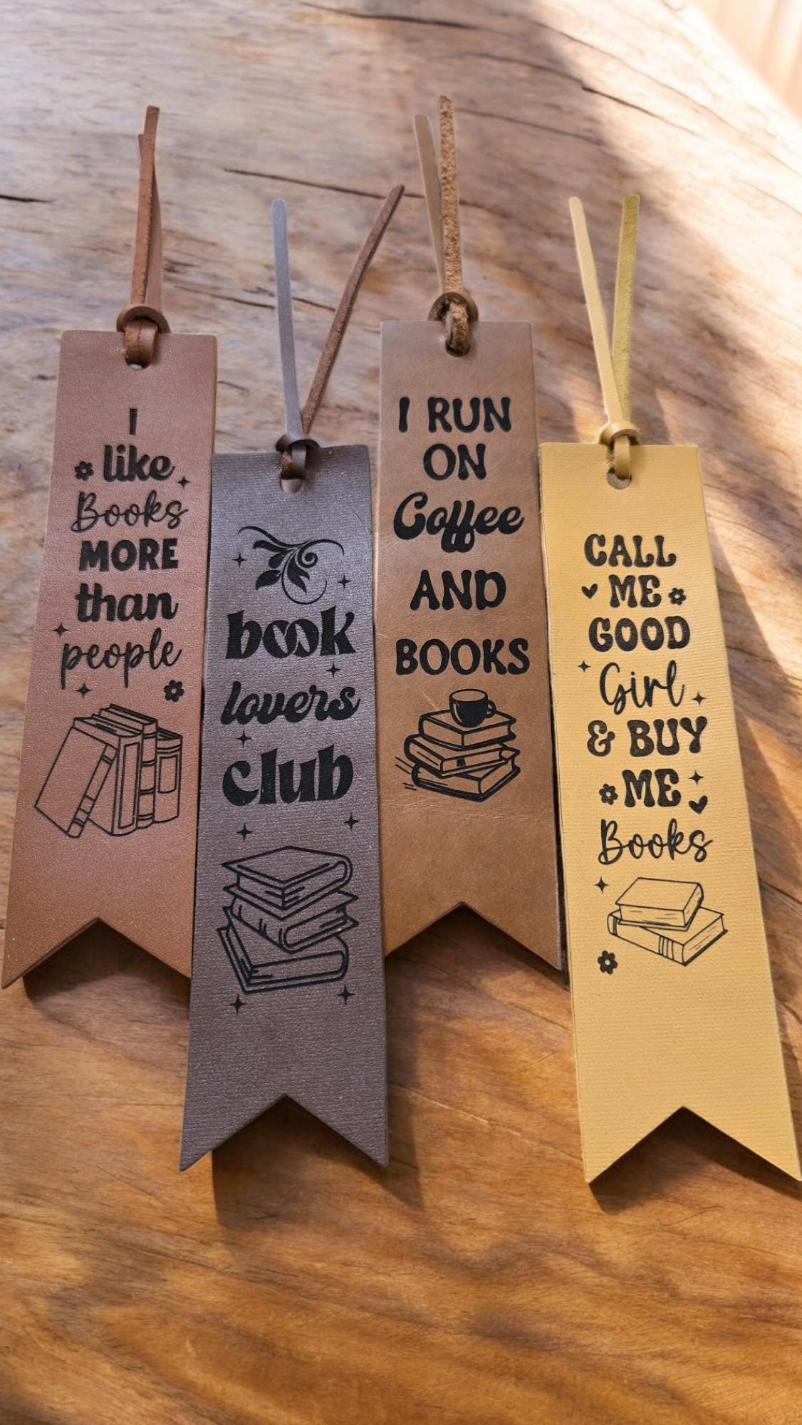 Leather Bookmark, Custom Engraved Bookmark, Gift for Reader, Inspirational Quote, Humorous Quotes, Gift for Booklover, Book Lover, Book Mark