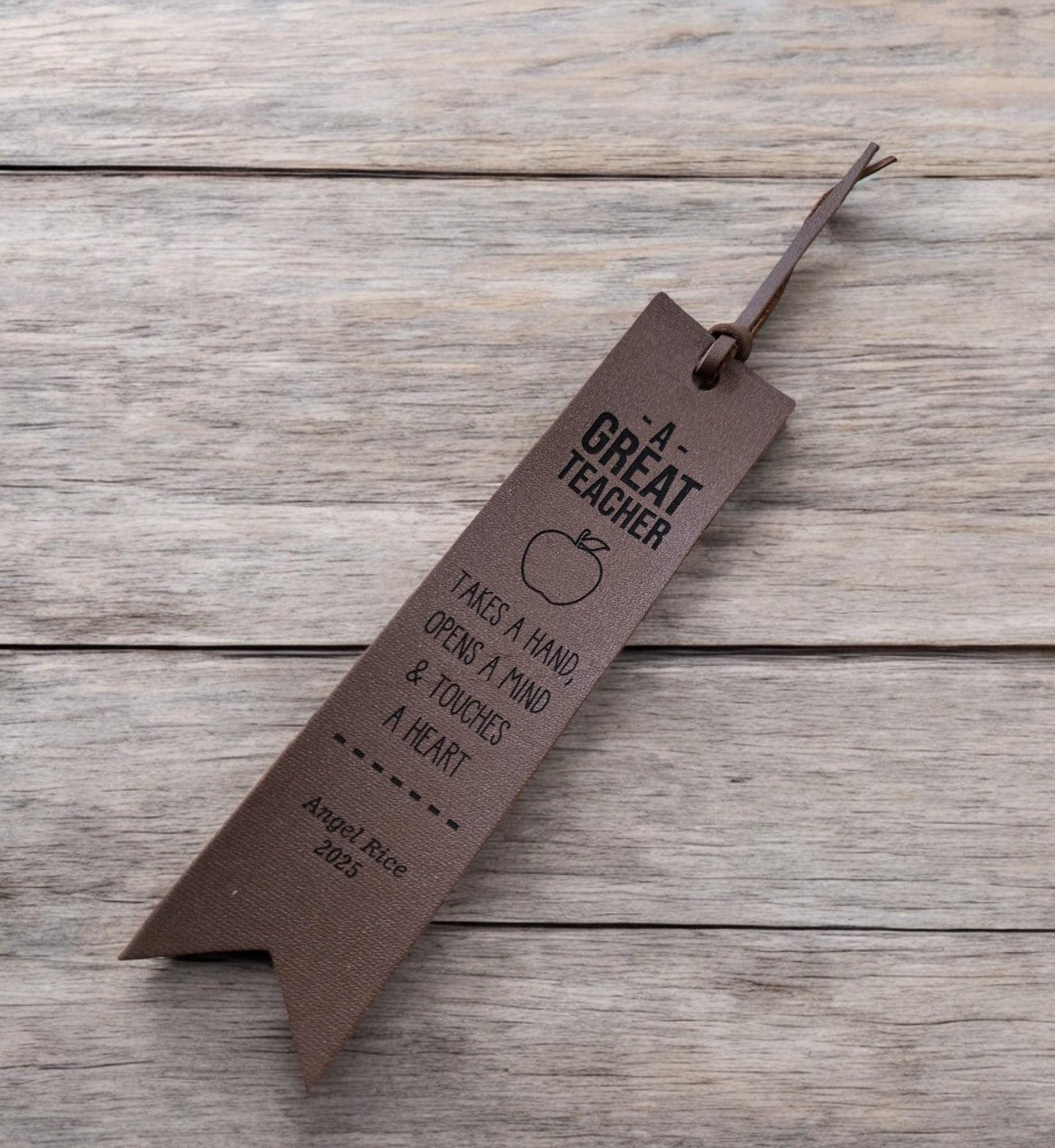 Teacher Appreciation Bookmark, Teacher Gift, Personalized Leather Bookmark, Custom Engraved Bookmark, Gift for Readers, Gift for Booklover