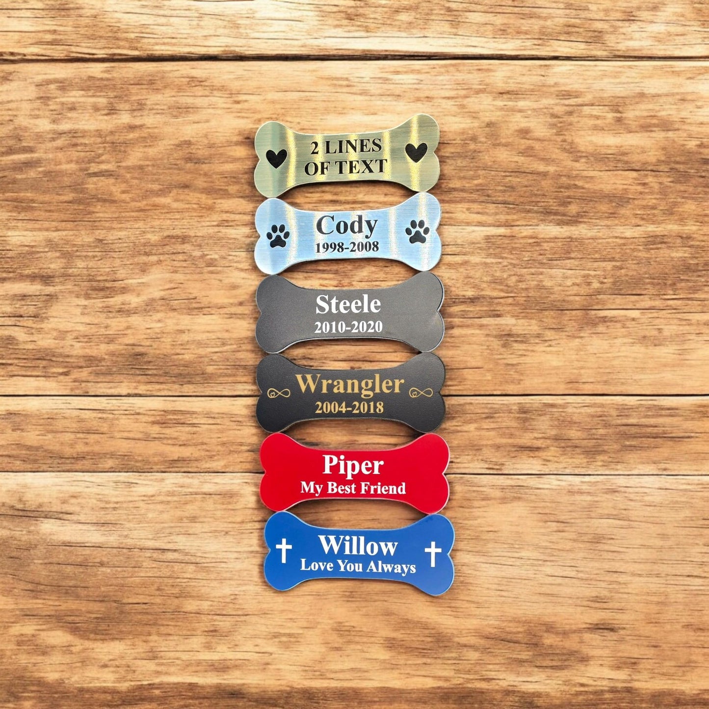 Personalized Custom Engraved Plastic Acrylic Plaque, Dog Name Plate Tag, Dog Bone Shape Sign, Trophy Plate, Dog Pet Memorial Tag, Dog Bone