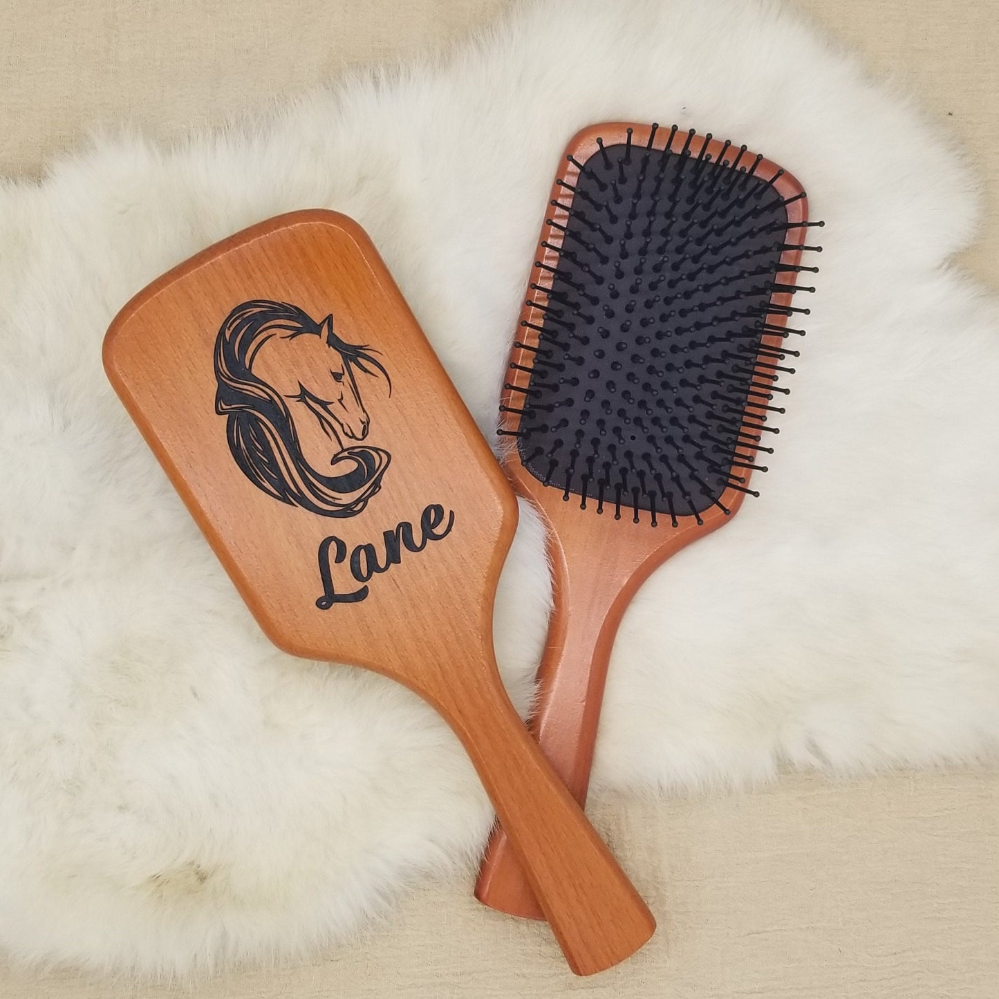 Personalized Wooden Hair Brush, Custom Engraved, Gift for Girls, Kid, Baby Shower, Mother's Day, Hairbrush for Girls, Personalized Hairbrush