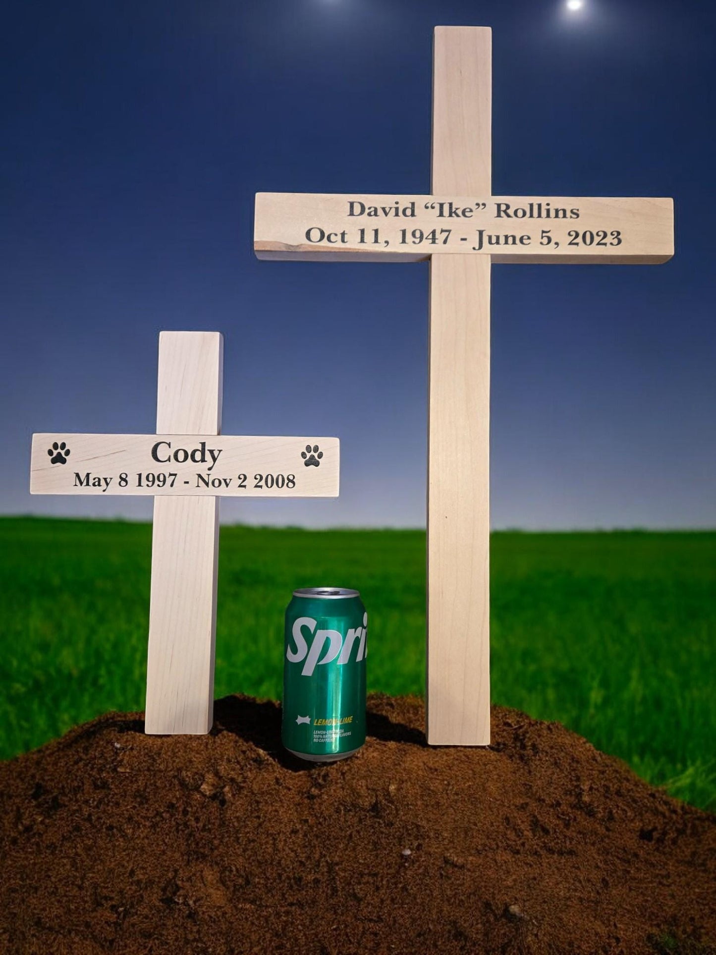 Memorial Wood Cross, Custom Personalized Wood Cross, Engraved, Temporary Grave Marker, Roadside Memorial, Pet Memorial, Remembrance Tribute