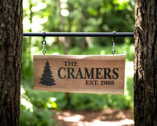 Personalized Family Name Sign, Engraved Wood Sign, Rustic Decor, Wedding Name Sign, Housewarming Gift, Wedding Gift, Custom Engraved