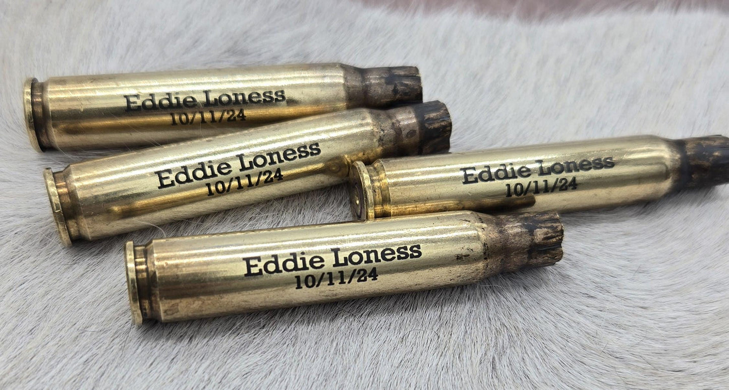 Engrave Military Veteran Funeral Brass Casing, Personalized Military Service Honors, 21 Gun Salute, Memorial, Casing Can Be Supplied By You