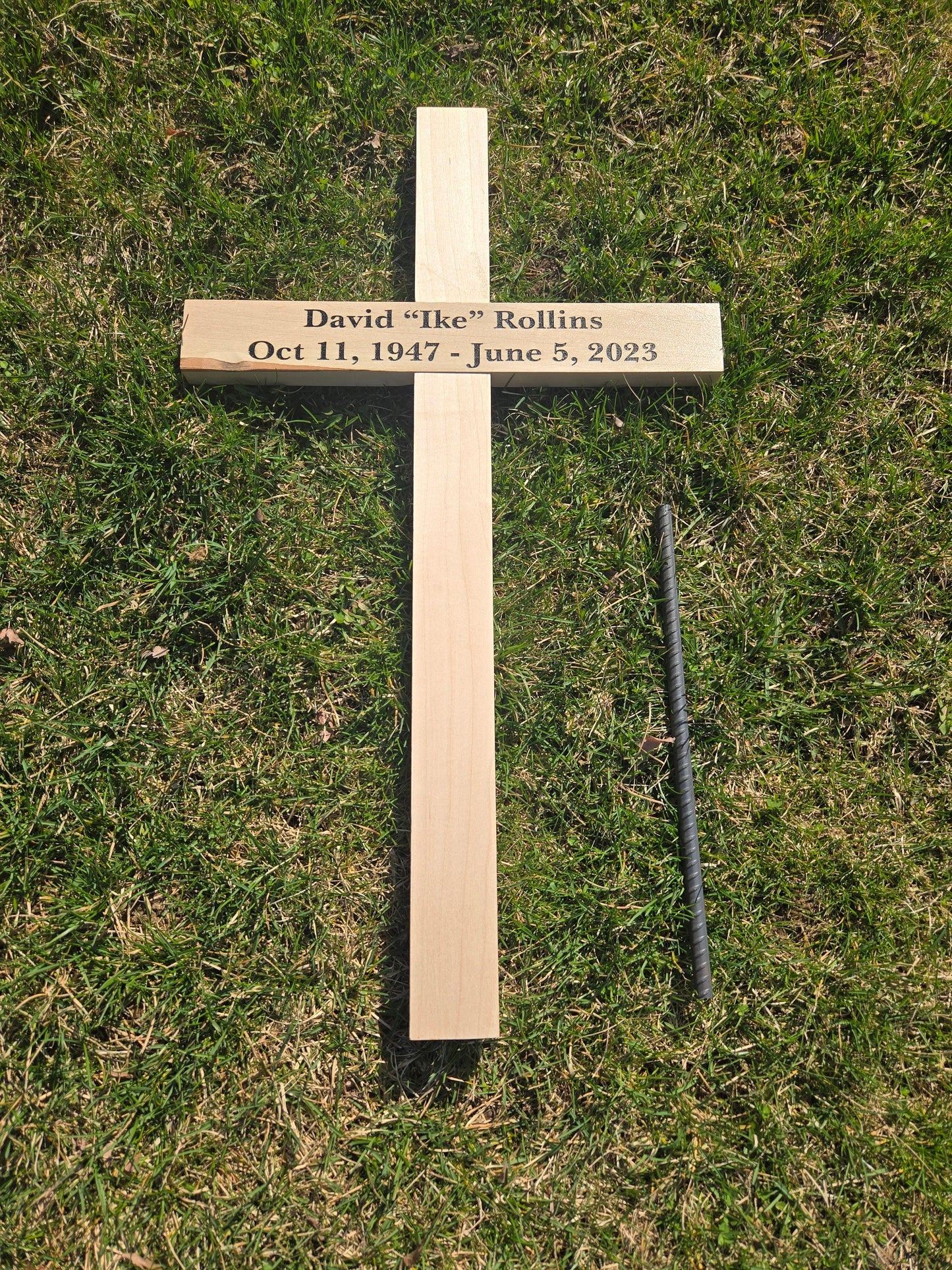 Memorial Wood Cross, Custom Personalized Wood Cross, Engraved, Temporary Grave Marker, Roadside Memorial, Pet Memorial, Remembrance Tribute