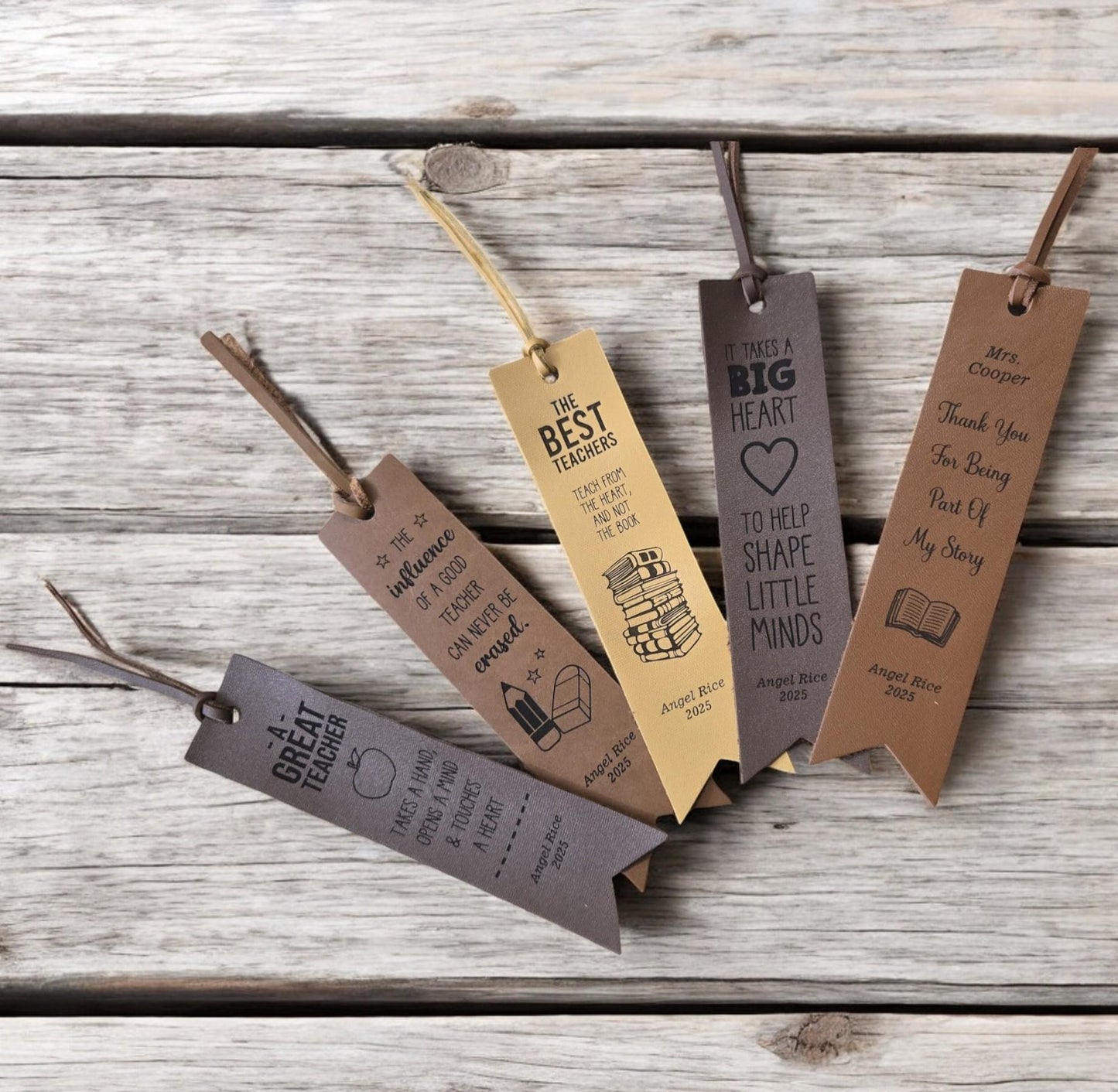 Teacher Appreciation Bookmark, Teacher Gift, Personalized Leather Bookmark, Custom Engraved Bookmark, Gift for Readers, Gift for Booklover