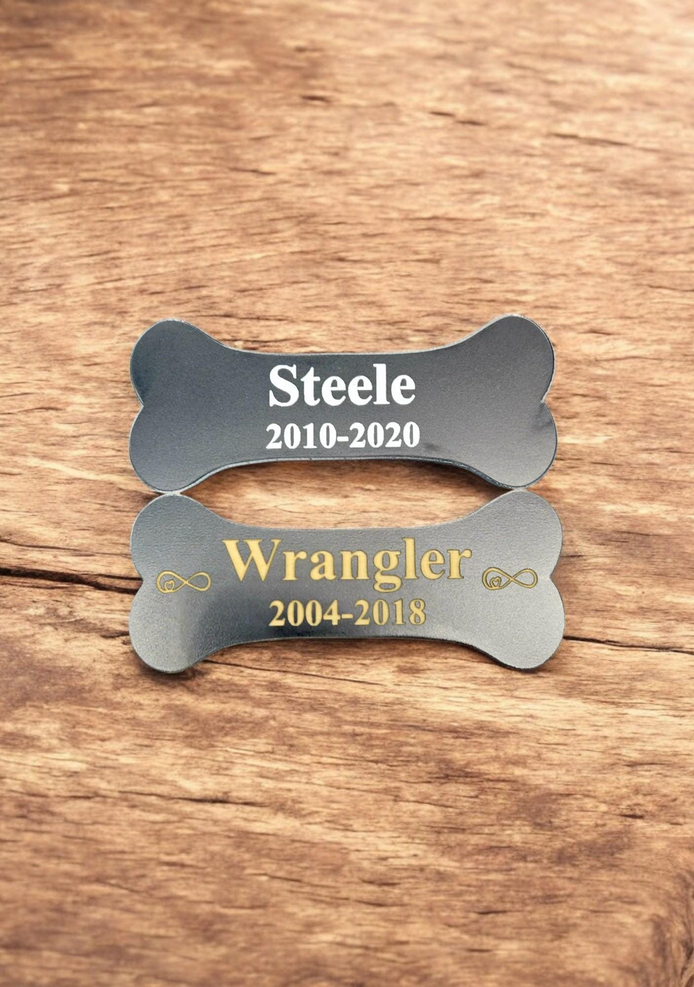 Personalized Custom Engraved Plastic Acrylic Plaque, Dog Name Plate Tag, Dog Bone Shape Sign, Trophy Plate, Dog Pet Memorial Tag, Dog Bone
