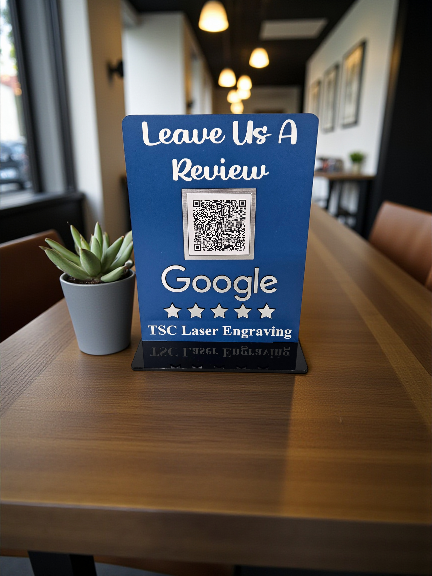 QR Code Business Sign, Social Media, Payment & Google Review Display, Small Business Counter Sign, Scan To Pay