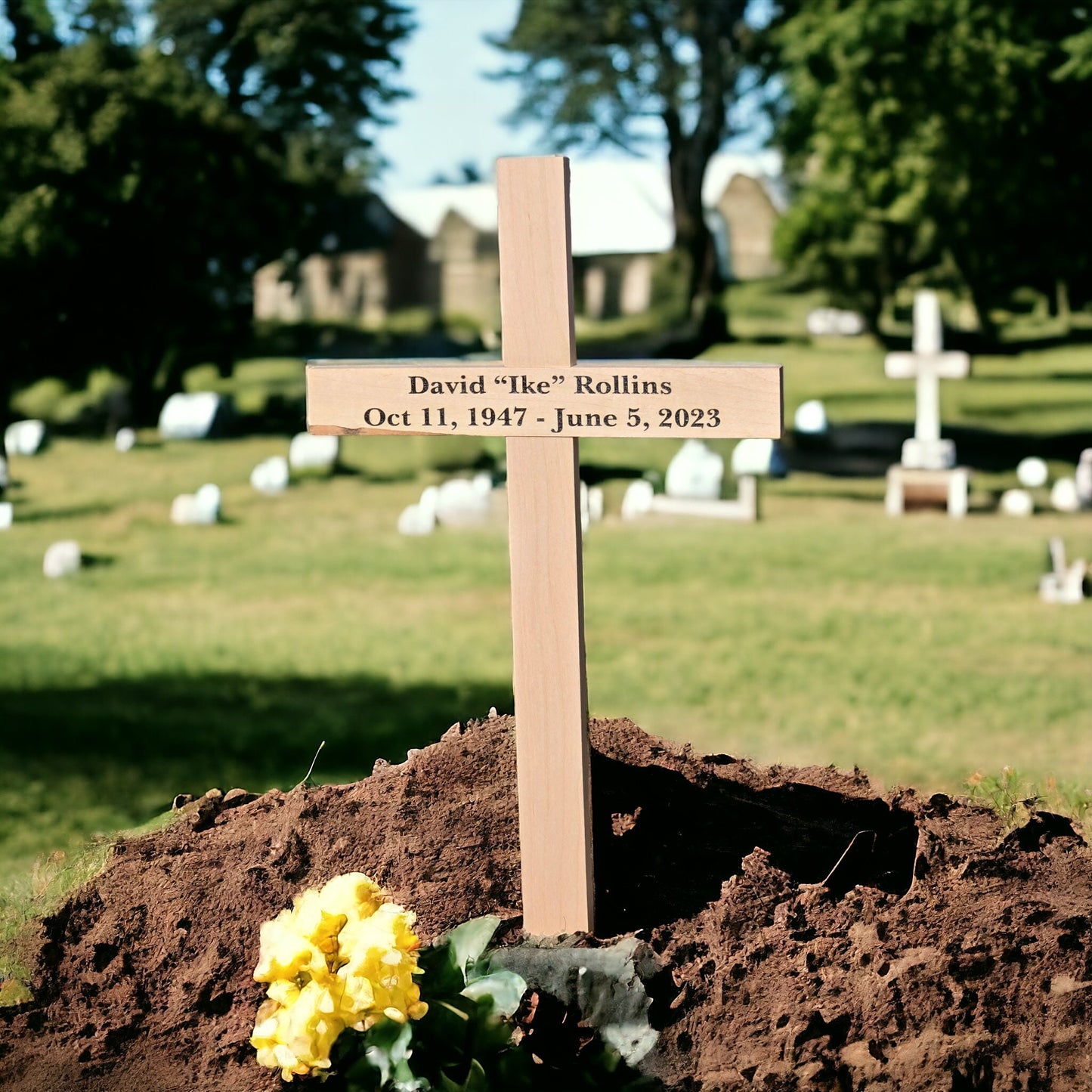 Memorial Wood Cross, Custom Personalized Wood Cross, Engraved, Temporary Grave Marker, Roadside Memorial, Pet Memorial, Remembrance Tribute