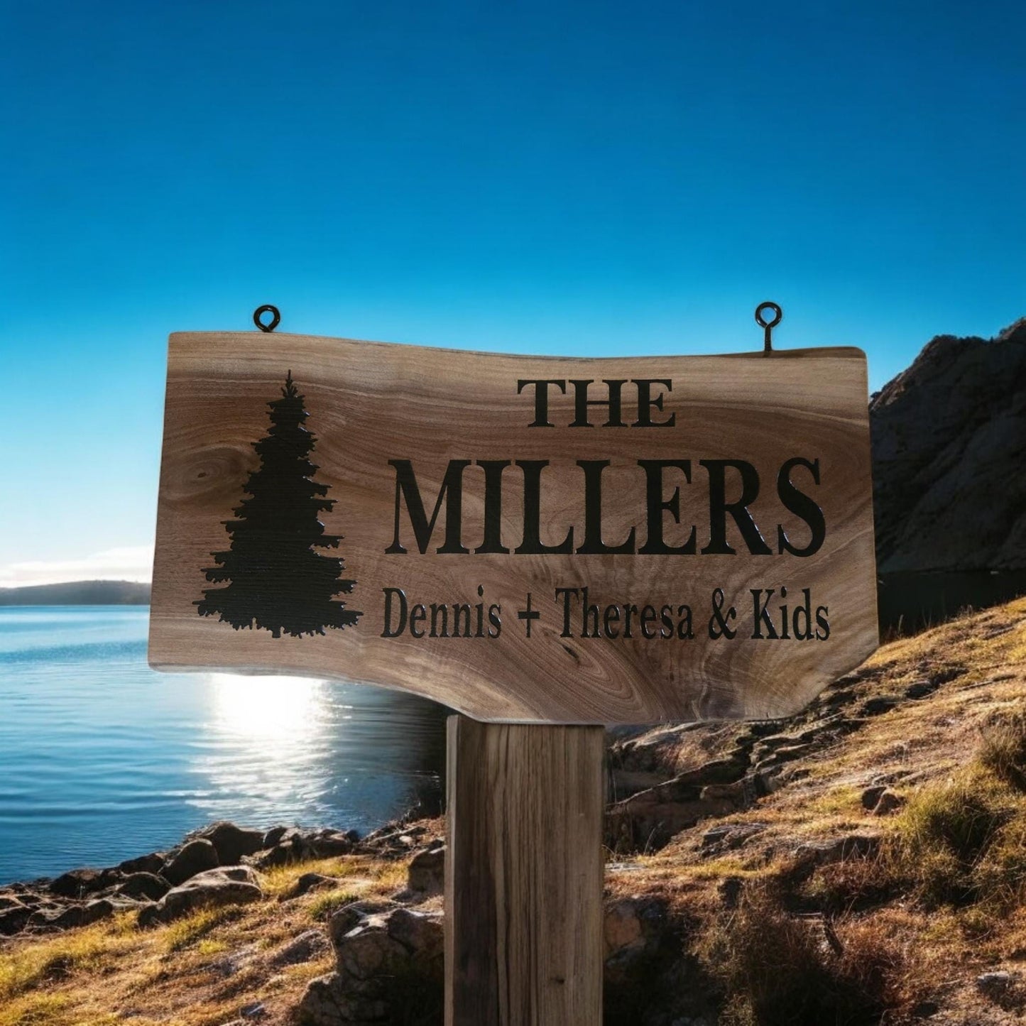 Personalized Family Name Sign, Engraved Wood Sign, Rustic Decor, Wedding Name Sign, Housewarming Gift, Wedding Gift, Custom Engraved