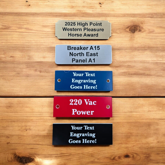 Personalized Custom Engraved Acrylic Plastic Name Plate, Award Plaque, Trophy, Electrical Industrial Sign, Equipment Tool Tag, Taxidermy