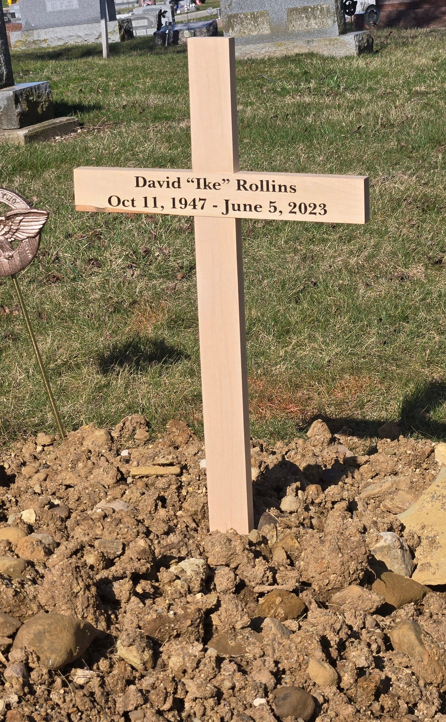 Memorial Wood Cross, Custom Personalized Wood Cross, Engraved, Temporary Grave Marker, Roadside Memorial, Pet Memorial, Remembrance Tribute