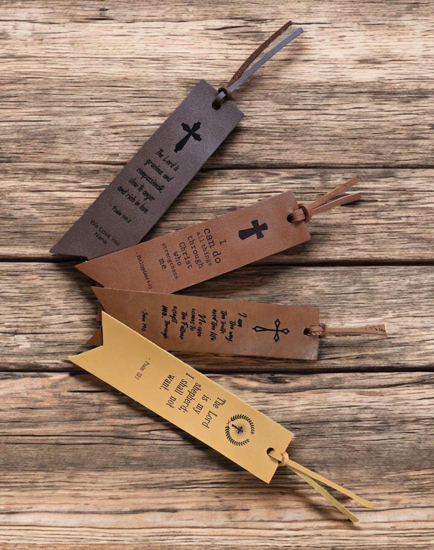 Personalized Bible Verse Bookmark, Custom Engraved Leather Bookmark, Bible Study Religious Gifts, Scripture Book Mark, Gift for Booklover