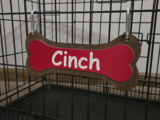 Dog Name Sign, Kennel Name Plate, Dog Crate Name Plaque, Dog Lover Gift, Custom Dog Bone Gift, Wooden Dog Name Sign, Personalized Puppy Sign