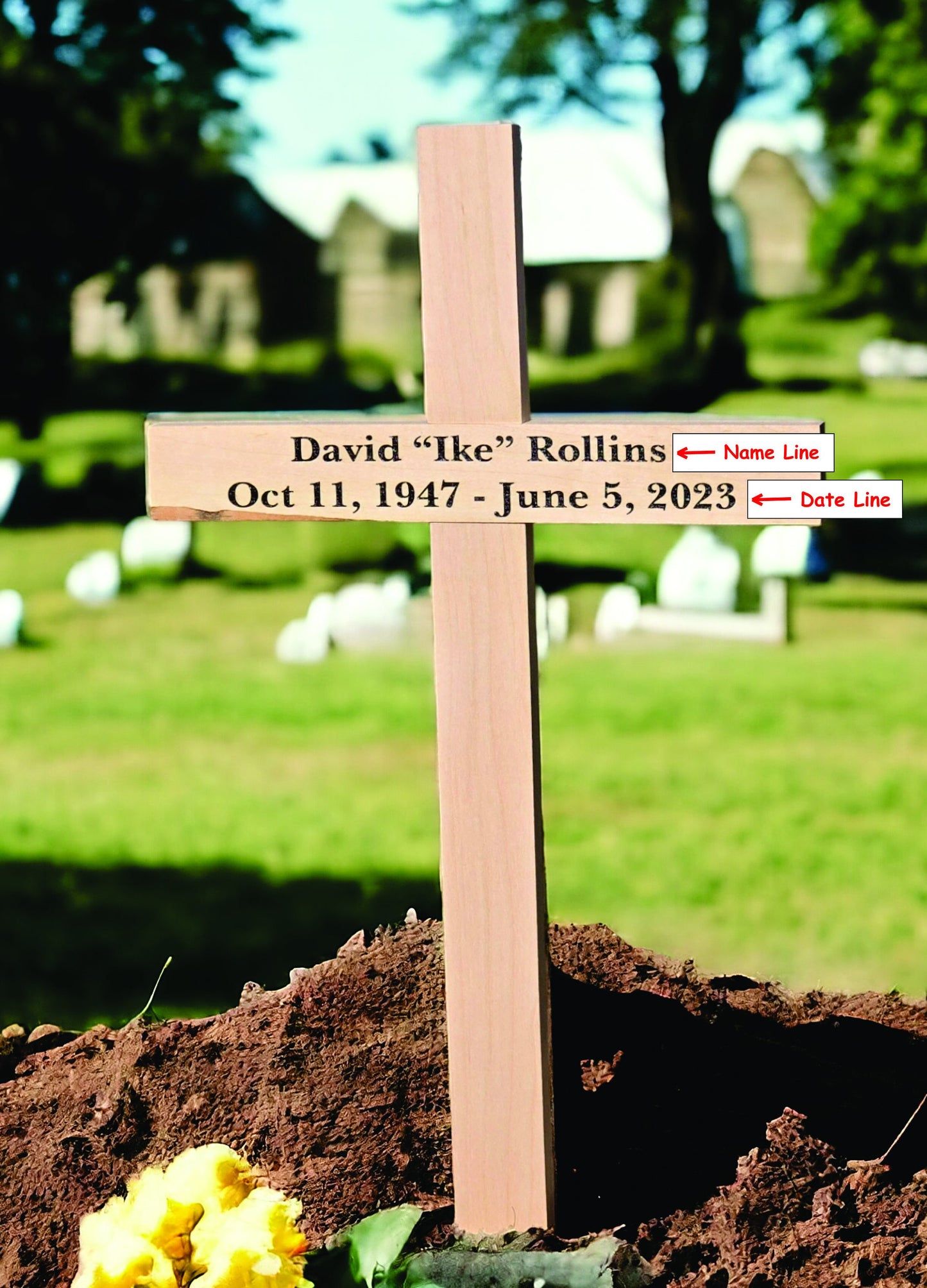 Memorial Wood Cross, Custom Personalized Wood Cross, Engraved, Temporary Grave Marker, Roadside Memorial, Pet Memorial, Remembrance Tribute