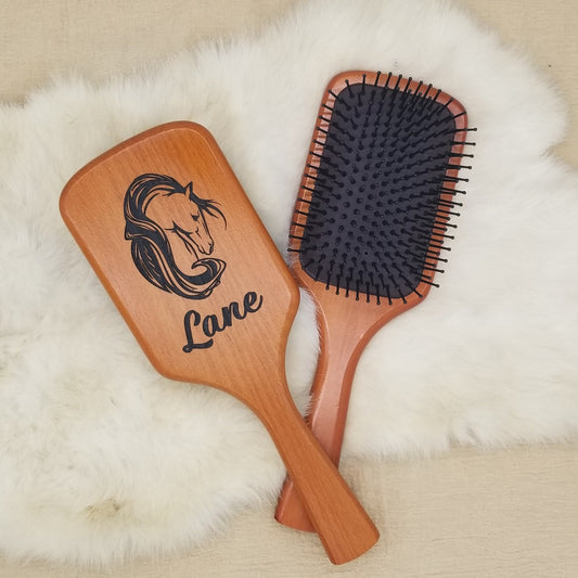 Personalized Wooden Hair Brush, Custom Engraved, Gift for Girls, Kid, Baby Shower, Mother's Day, Hairbrush for Girls, Personalized Hairbrush