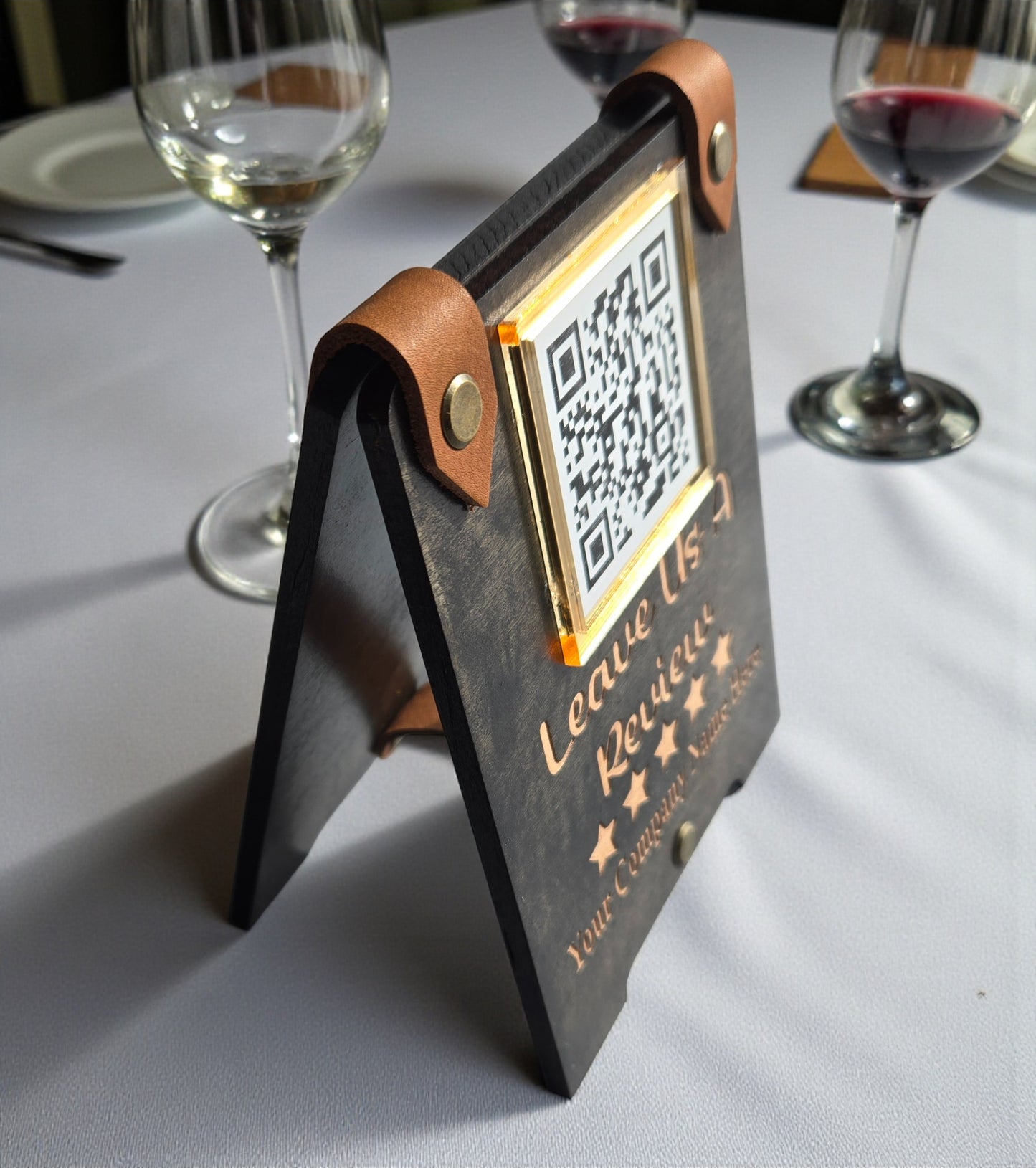QR Code Business Sign, Social Media, Payment & Google Review Display, Small Business Counter Sign, Scan To Pay