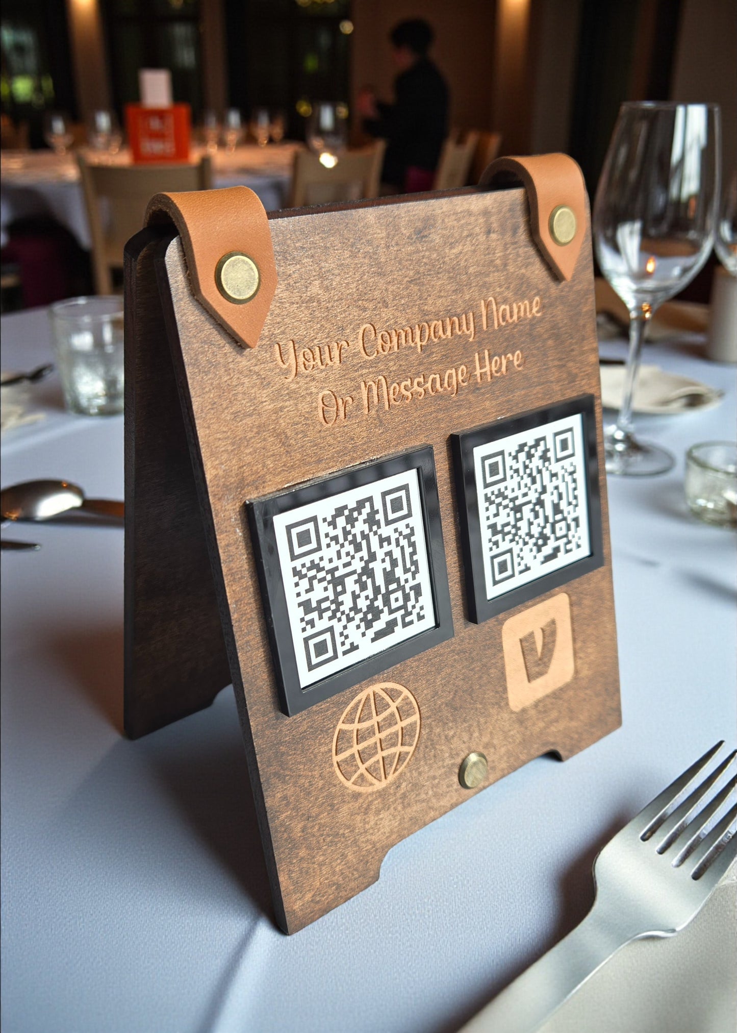 QR Code Business Sign, Social Media, Payment & Google Review Display, Small Business Counter Sign, Scan To Pay