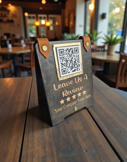 QR Code Business Sign, Social Media, Payment & Google Review Display, Small Business Counter Sign, Scan To Pay